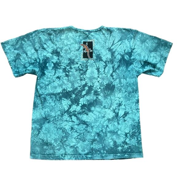 Vintage’00 Cactus Bay Teal Tie-Dye Southwestern USA Made Desert Lizard T Shirt M - Picture 7 of 8